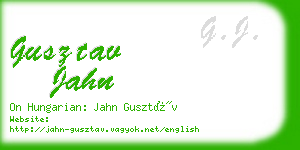 gusztav jahn business card